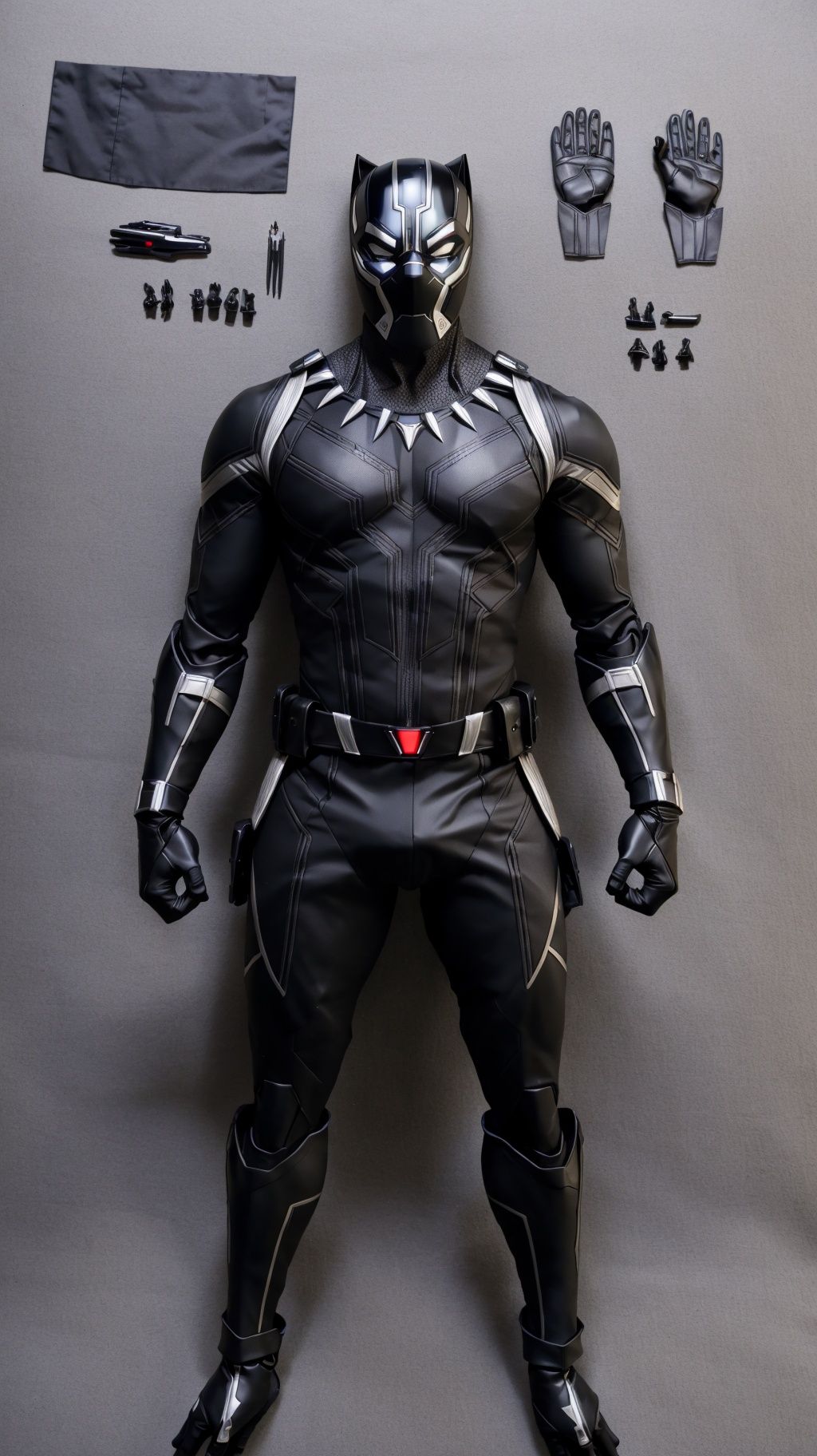 (ActionFigureQuiron style),  solo,  Black Panther (Marvel Comics): The sleek black Panther suit on Tensor.Art