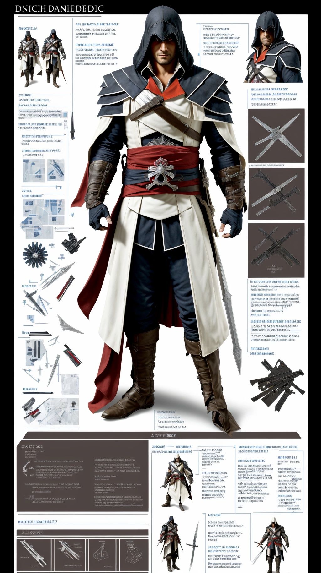(ActionFigureQuiron style),  solo,  Ezio Auditore (Assassin's Creed): Ezio's white assassin robes on Tensor.Art