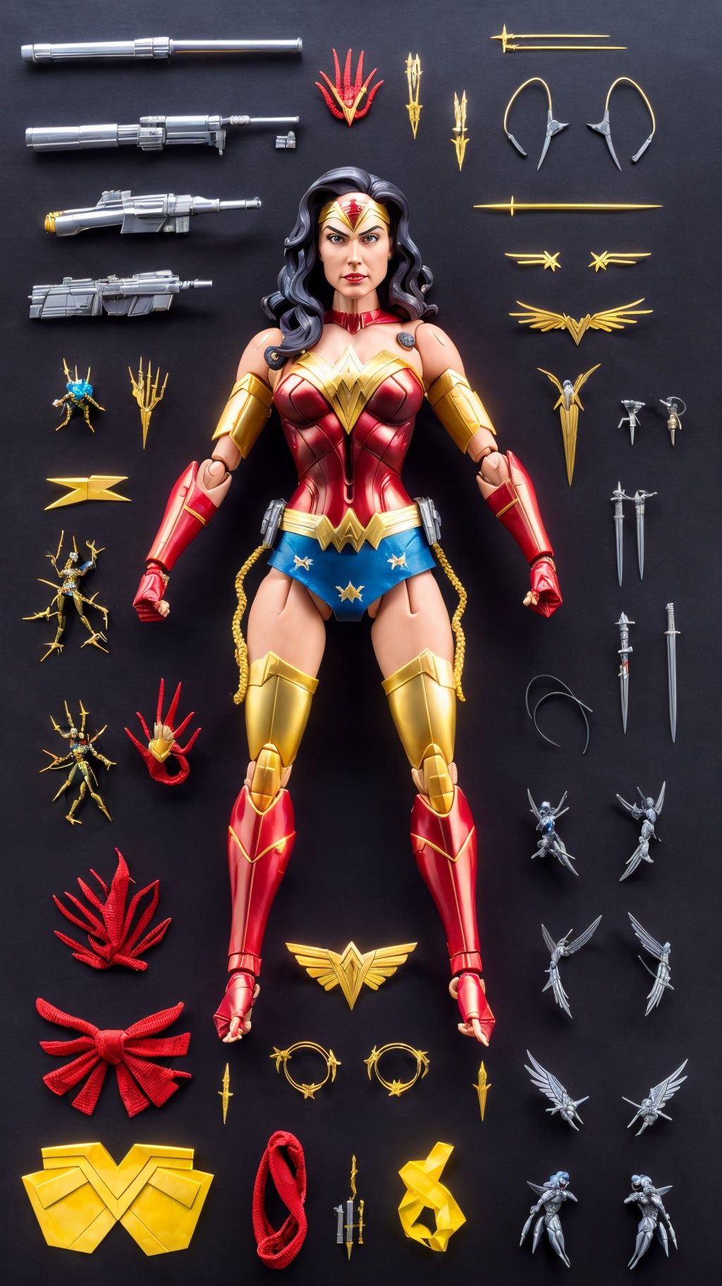 (ActionFigureQuiron style),  solo,  Wonder Woman (DC Comics): Wonder Woman's iconic armor on Tensor.Art