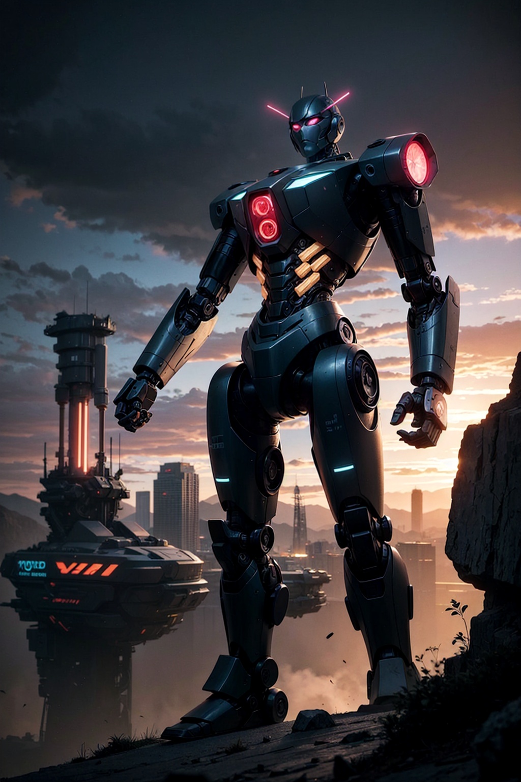 giant robot,  sci-fi,  robot war on Tensor.Art