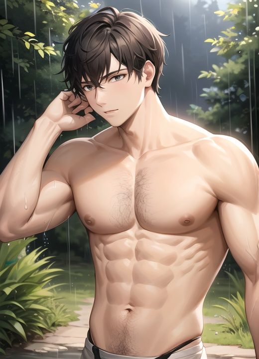 pectorals,  male,  forest on Tensor.Art