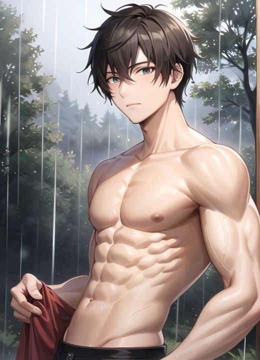 pectorals,  male,  forest on Tensor.Art