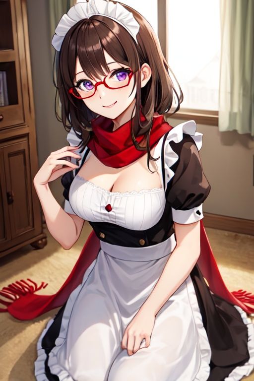 Brown Hair,  Purple eyes,  mature female on Tensor.Art