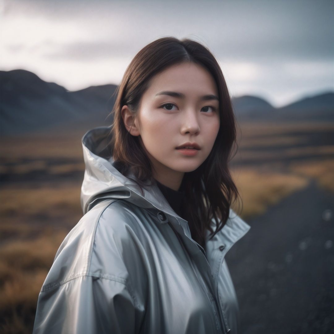 analog film photo chinese girl, cinematic film still, ((Establishing_Shot)), ((looking away)), expression of enjoyment, an ultra high definition professional high fashion portrait full length photograph, a model wearing a transparent pearlescent raincoat and neon visor in an icelandic black rock environment at dawn, no artefacts, extremely detailed, stark, refraction, shallow depth of field, volumetric light and shadow, ray tracing, light rays, shallow depth of field, vignette, highly detailed, high budget, bokeh, cinemascope, moody, epic, gorgeous, film grain, grainy . faded film, desaturated, 35mm photo, grainy, vignette, vintage, Kodachrome, Lomography, stained, highly detailed, found footage
