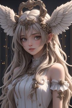 bj_Devil_angel,horns,1girl,jewelry,long_hair,wavy_hair,breasts,yellow_eyes,medium_breasts,earrings,<lora:Fallen_angel:0.3>,