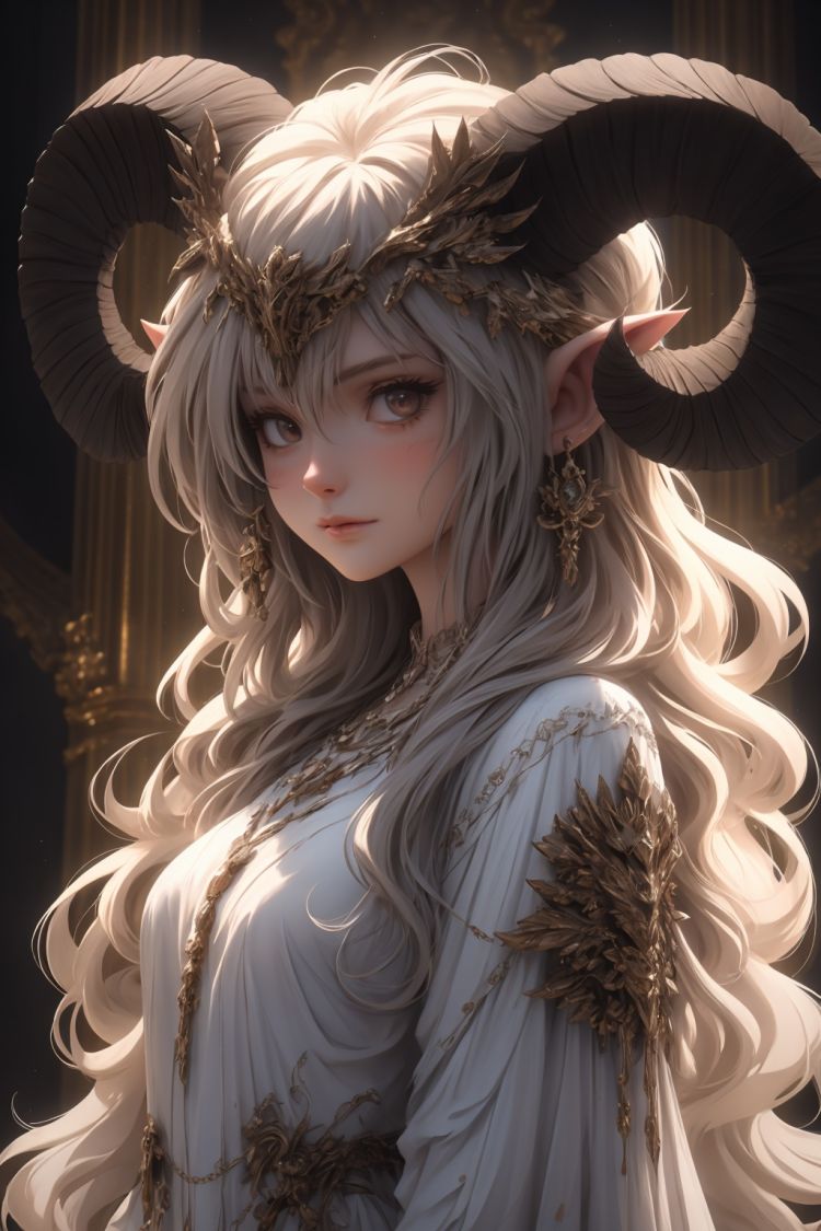 Blow up,(Face close-up:1.4),1girl,(solo:1.2),long hair,Yellow golden head rice,breasts,(Chase the audience:1.2),blush,large breasts,earrings,horns,pointy ears,pink eyes,grey background,demon girl,demon horns,demon wings,cinematic lighting,strong contrast,high level of detail,Best quality,masterpiece,White background,intense angle,<lora:Fallen_angel:0.7>,