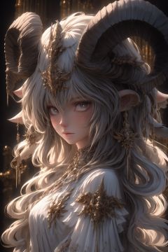 bj_Devil_angel,1girl,jewelry,earrings,braid,horns,long_hair,solo,white_hair,pointy_ears,looking_at_viewer,sun,sunlight,<lora:Fallen_angel>,