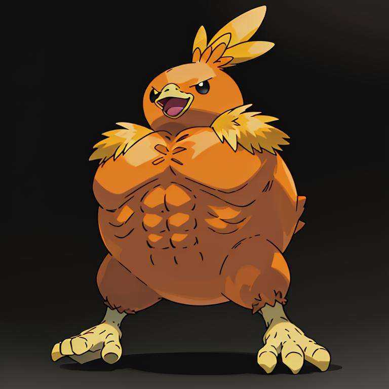 sugimori ken \(style\),  swole torchic,  no_humans on Tensor.Art