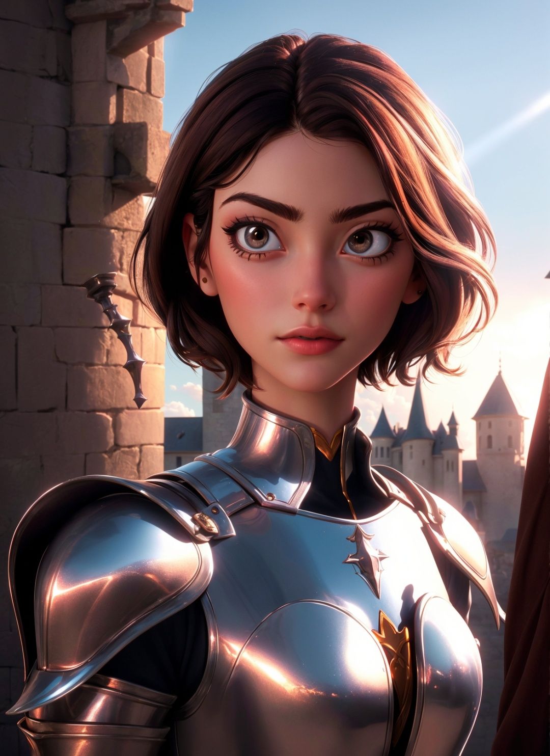 portrait of a girl,  the most beautiful in the world,  (medieval armor) on Tensor.Art