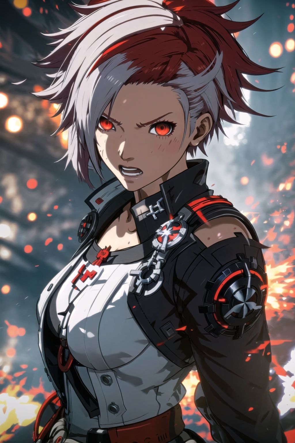 guiltys,  angry,  a battle girl on Tensor.Art