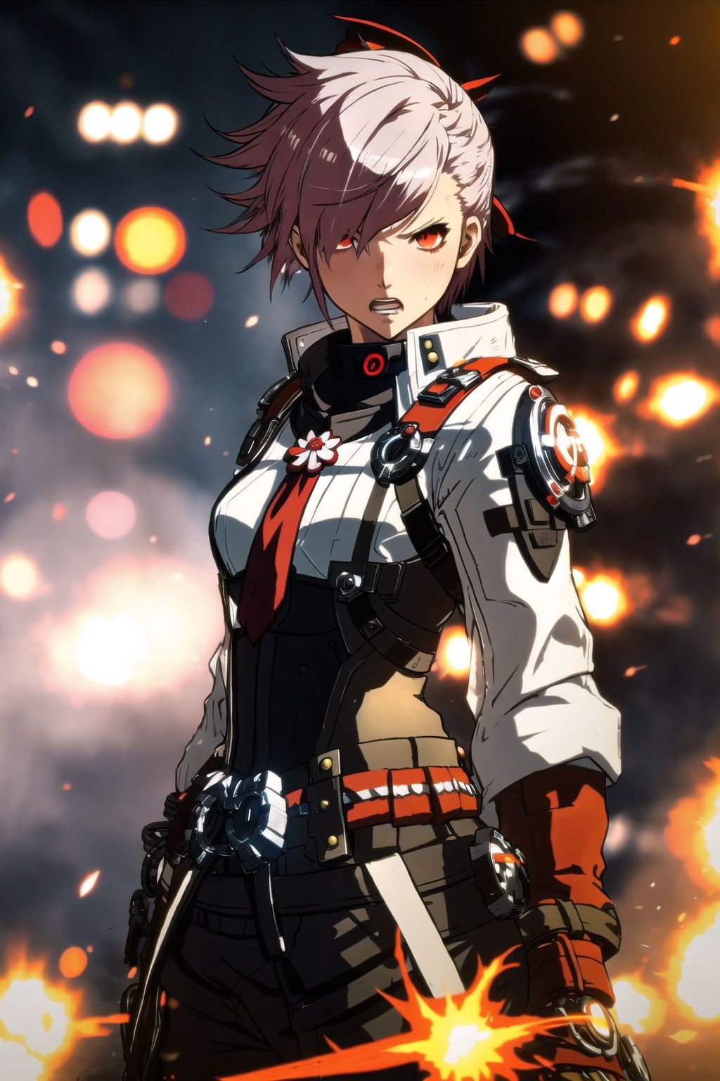 guiltys,  angry,  a battle girl on Tensor.Art
