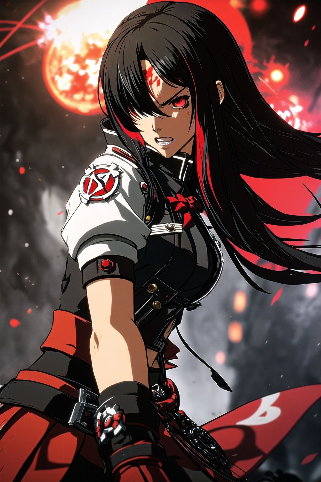 guiltys,  angry,  a battle girl on Tensor.Art