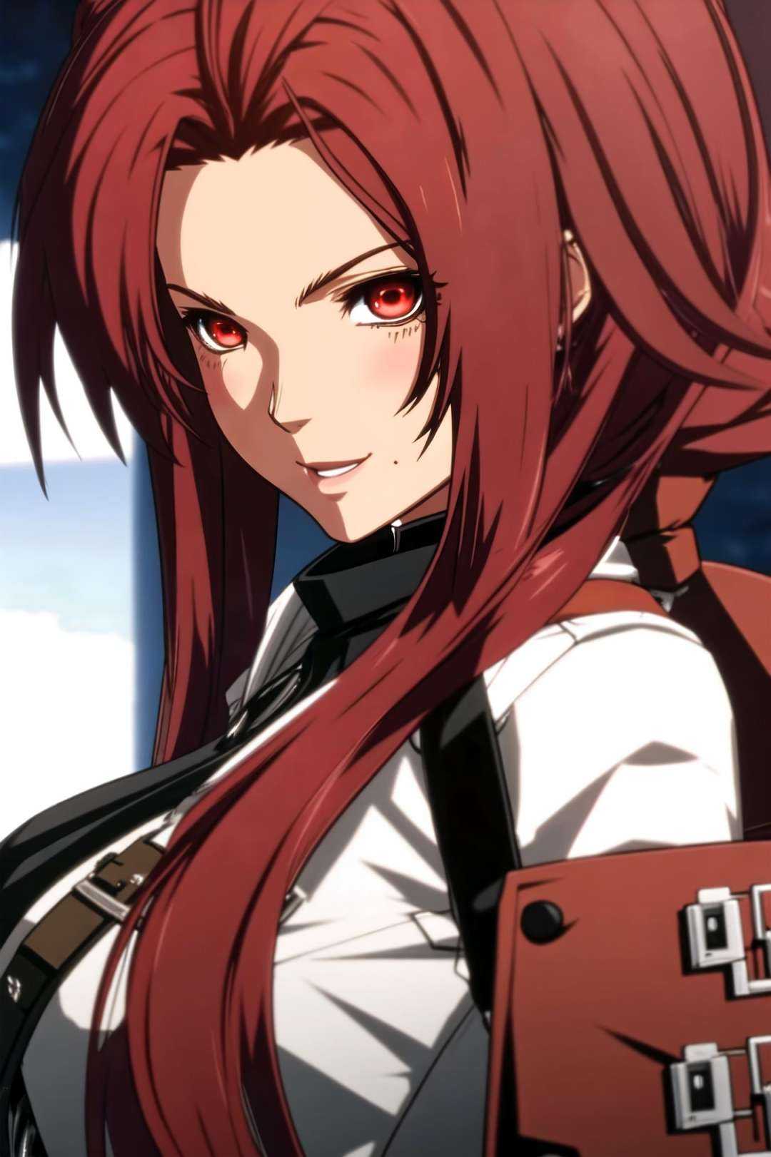 happy,  a battle girl,  red eyes on Tensor.Art