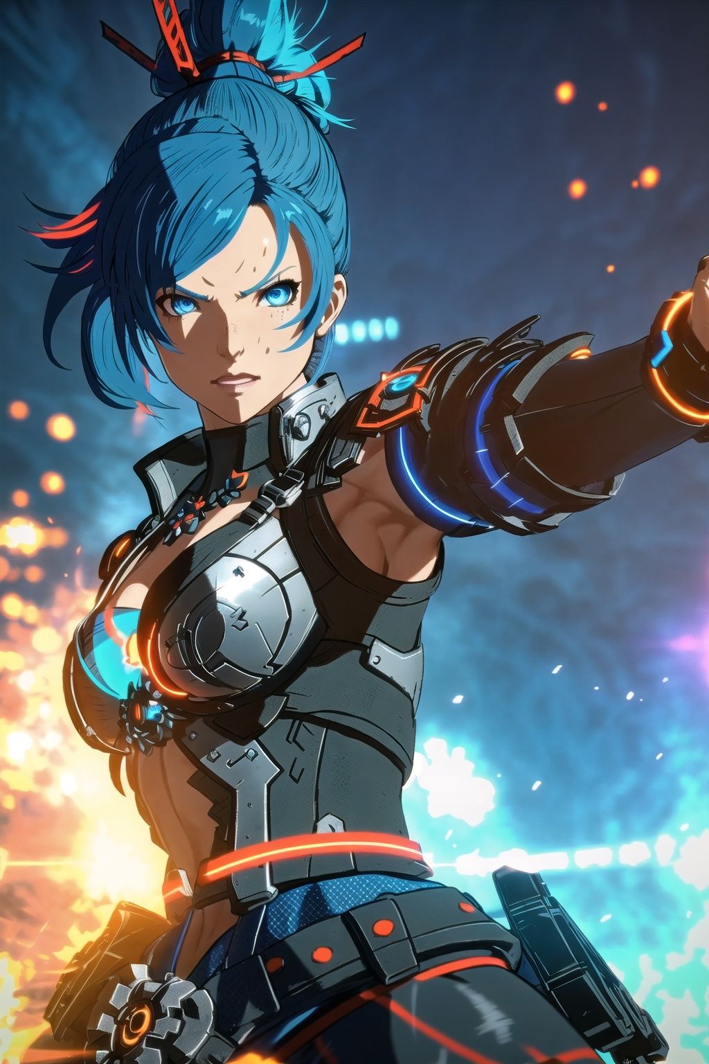 guiltys,  serious,  a battle woman on Tensor.Art