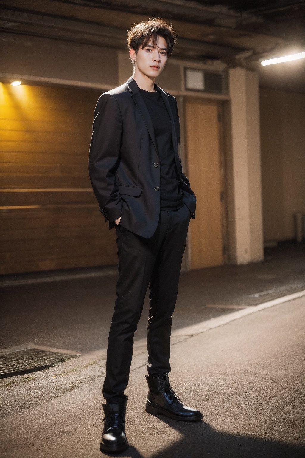 Best Quality,Masterpiece,Ultra High Resolution,(Realisticity:1.4),Original Photo,Cinematic Lighting,1boy,full body,stand,