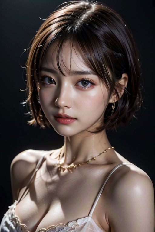 Masterpiece, Best quality, Original realism, Smile, Beautiful girl, Cute, Short hair, Big breasts, Depth of field, high resolution, Ultra detail, Very detailed eyes and face, Sharp pupils, Realistic pupils, Sharp focus, Movie lighting,1girl,MIX4,Virtual doll