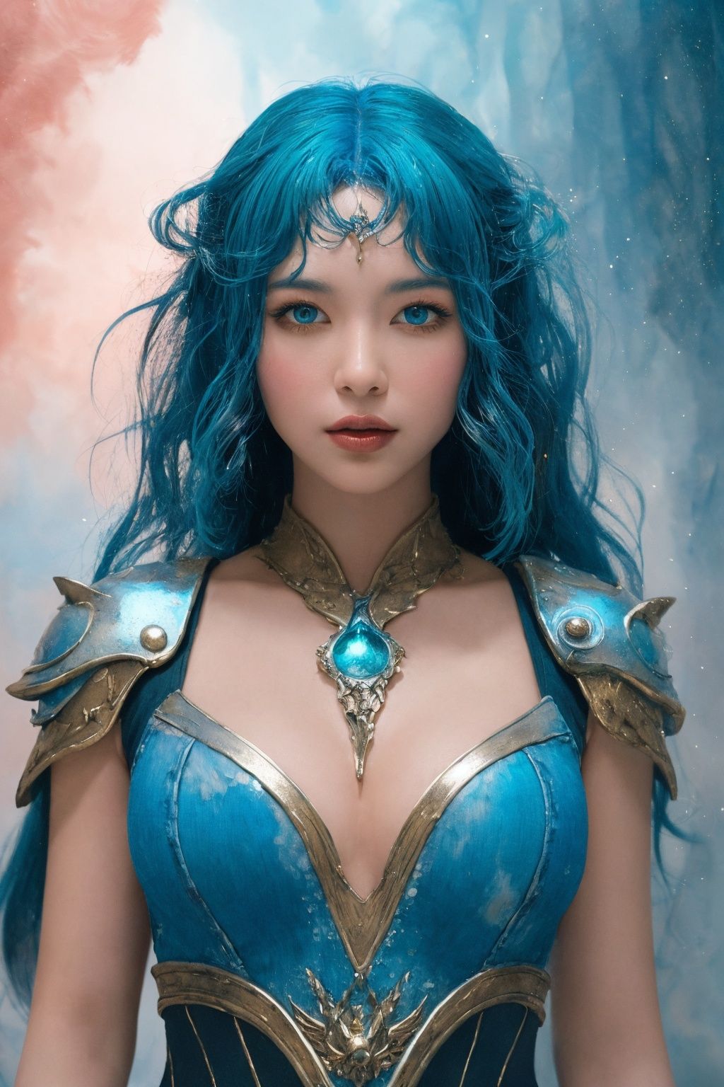 (masterpiece:1.1, highres:1.4),1 girl,(soft blending,fluid colors,dreamy washes,fantasy,dream world,Fantasy Style:1.6),{{masterpiece}},{{{best quality}}},{{ultra-detailed}},{{illustration}},{{disheveled hair}},Enigmatic Atmosphere,Mellow Atmosphere,depth of field (dof),Chest Shot(MCU),Mid shot,Volumetric lighting,,KCW,,