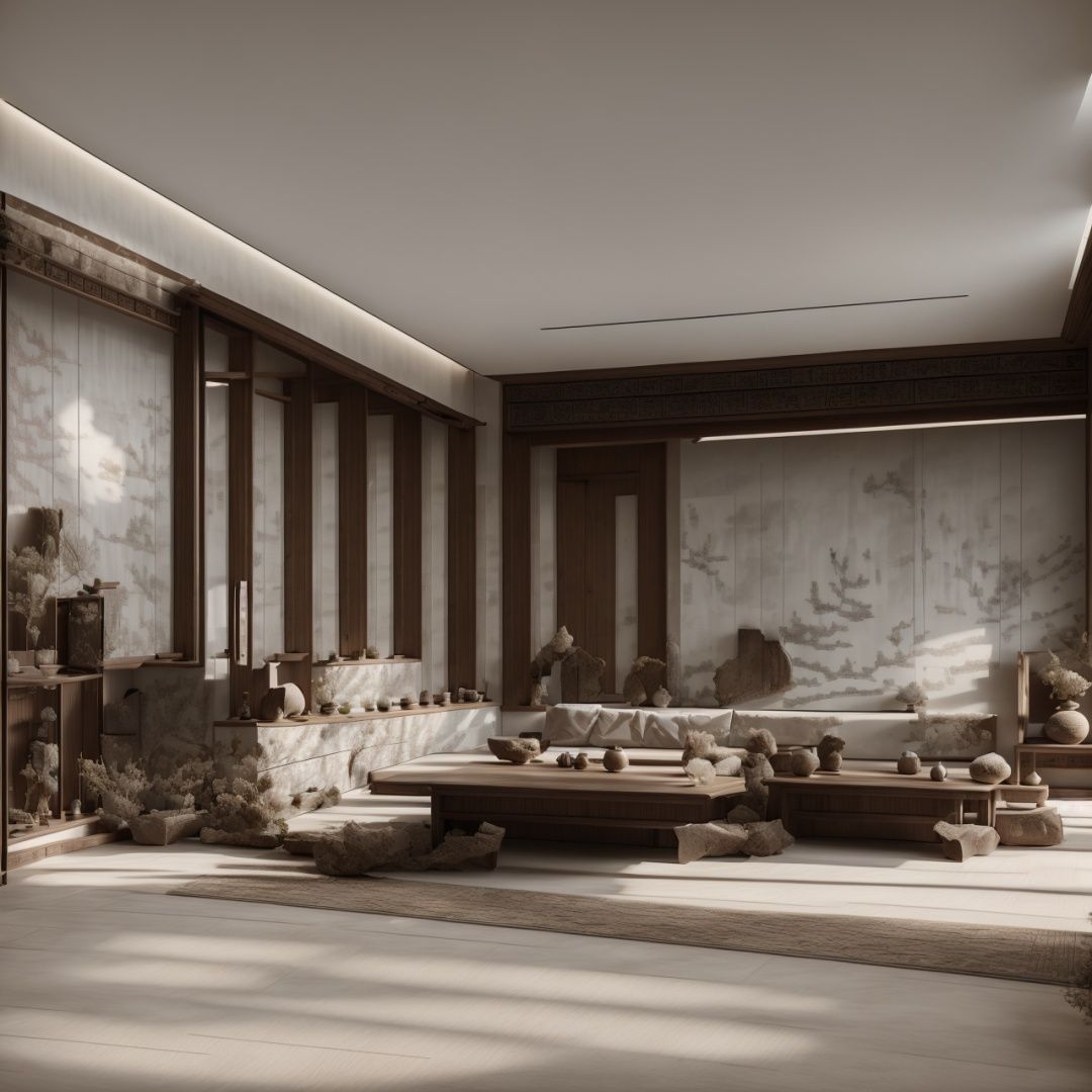 interior decoration, Chinese style, room decoration, solemn(intricate details:1.2),(high definition:1.5),
