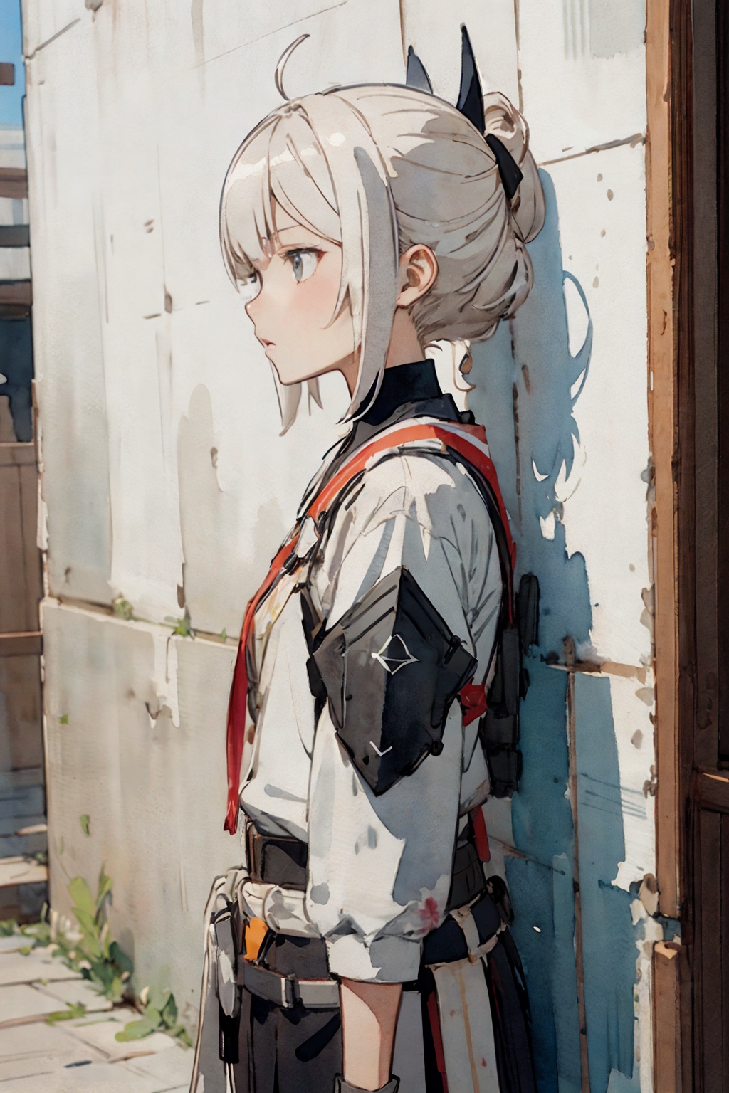 (watercolor sketch lines),(matte:1.1),anime,against wall,<lora:ag-style-lorav306:0.7>