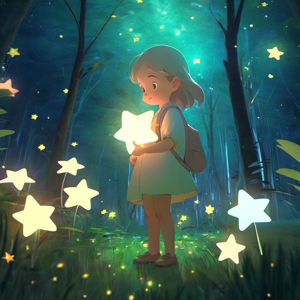 star,starlight,forest,1girl,grass,mushroom,squirmle,nights,surrounded by shining stars,<lora:star:1>,best quality,masterpiece,illustration,an extremely delicate and beautiful,extremely detailed,CG,unity,8k wallpaper,Amazing,finely detail,masterpiece,best quality,official art,extremely detailed CG unity 8k wallpaper,