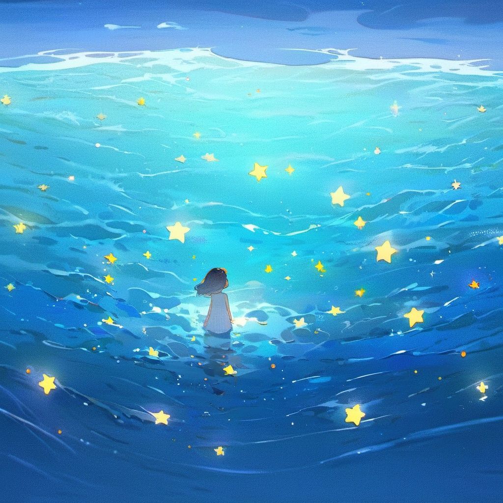 star,starlight,(sea:1.1),ocean,(wave:1.1),(sky:0.8),(cloud:0.8),1girl,(stars floating on the sea surface:1.2),best quality,masterpiece,illustration,an extremely delicate and beautiful,extremely detailed,unity,8k wallpaper,Amazing,finely detail,masterpiece,best quality,colorful stars,<lora:star:1>,