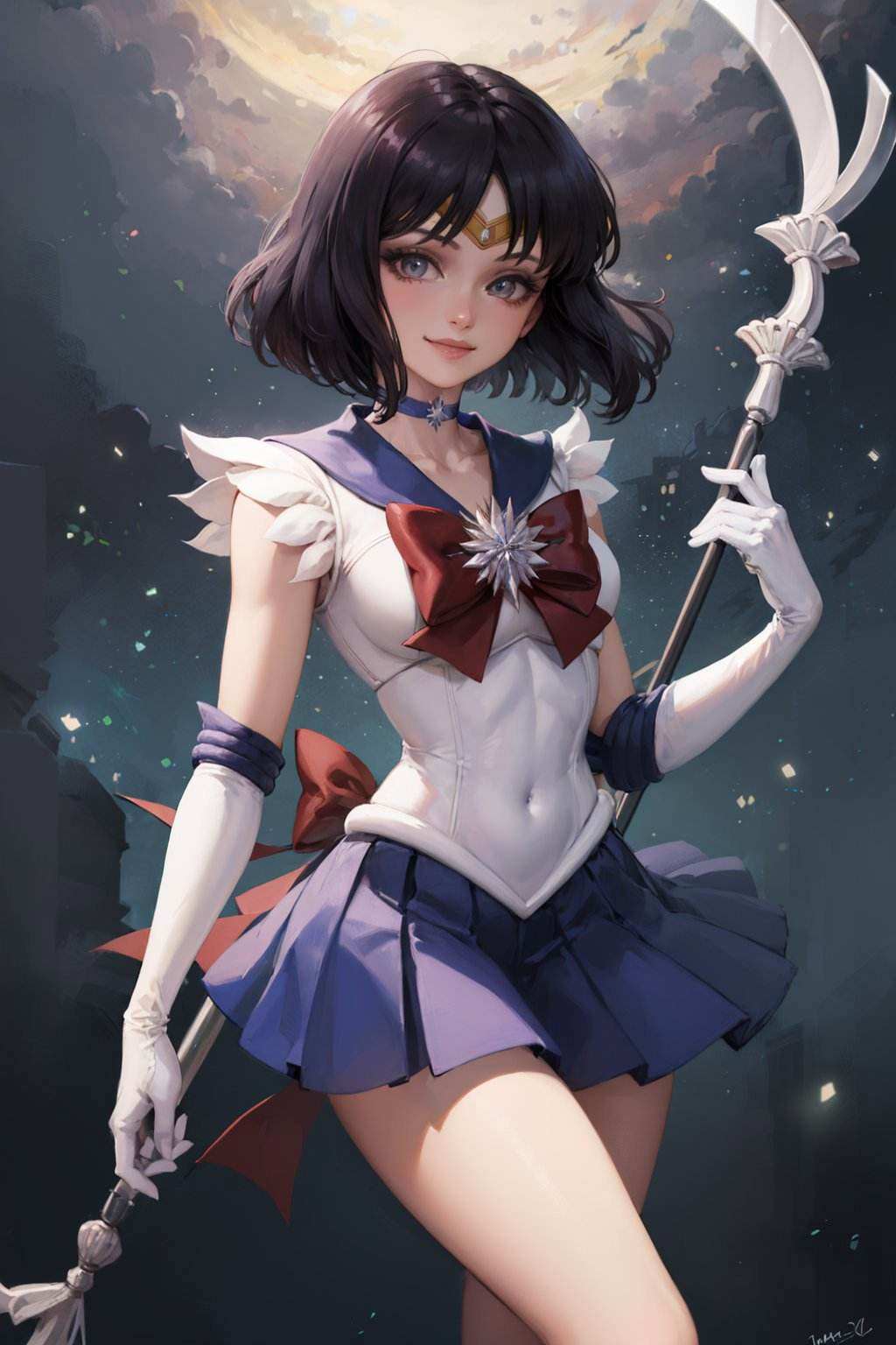 solo,  1girl,  sailor saturn on Tensor.Art