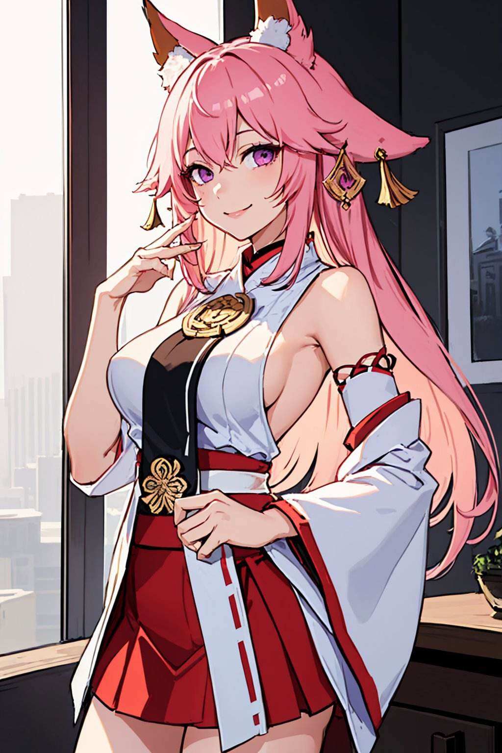 solo,  1girl,  yae miko on Tensor.Art