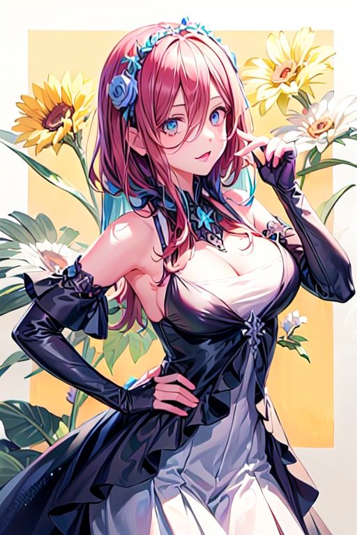 woman,  flower dress,  colorful on Tensor.Art