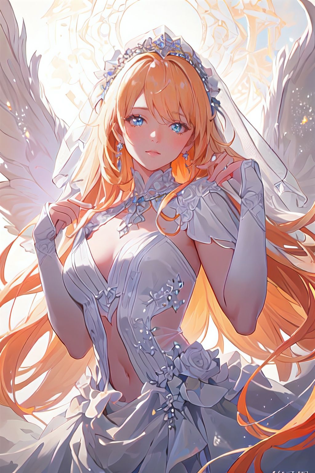Story,  sparkling beautiful eyes,  blonde hair on Tensor.Art