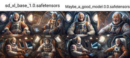 the happiest grandpa wearing an astronaut suit in a spaceship,  realistic,  desolate on Tensor.Art