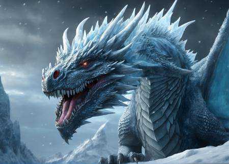 ice dragon,  realistic,  desolate on Tensor.Art