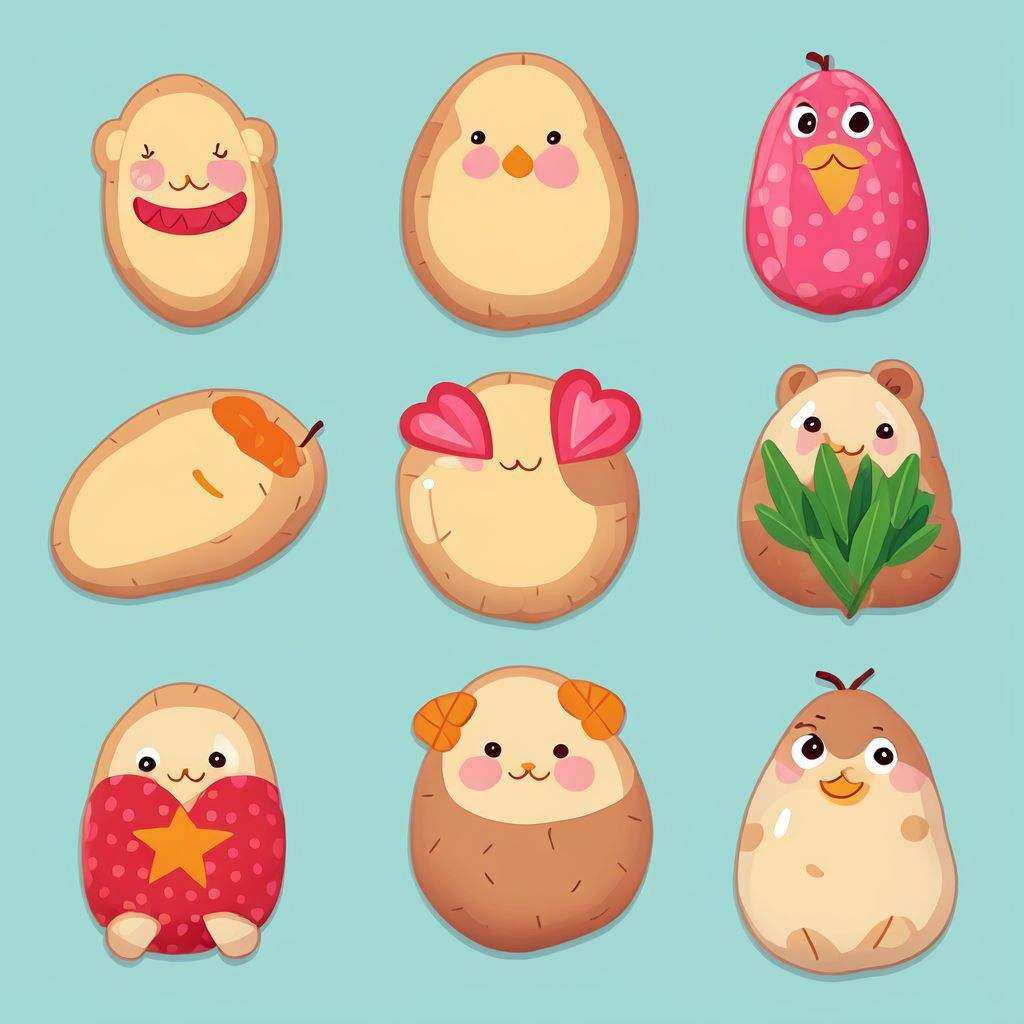 Crazy potato stickers ,  Very detailed,  clean on Tensor.Art