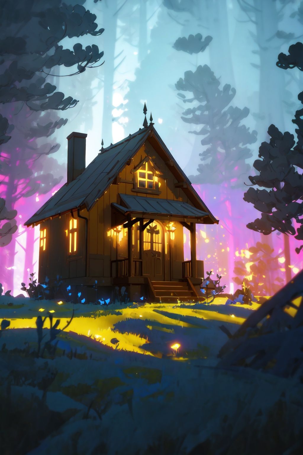 style of Anato Finnstark,  a beautiful landscape of a small house,  thematic background on Tensor.Art