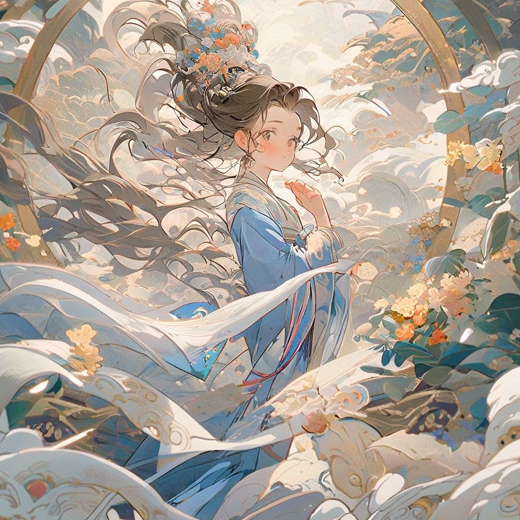 guofeng,illustration,1girl,full body,best quality,highly detailed,best quality,masterpiece,an extremely delicate and beautiful,extremely detailed,8k wallpaper,Amazing,finely detail,best quality,official art,extremely detailed CG unity 8k wallpaper,<lora:guofeng512:0.7>,<lora:guofeng-000005_1 :0.5>,
