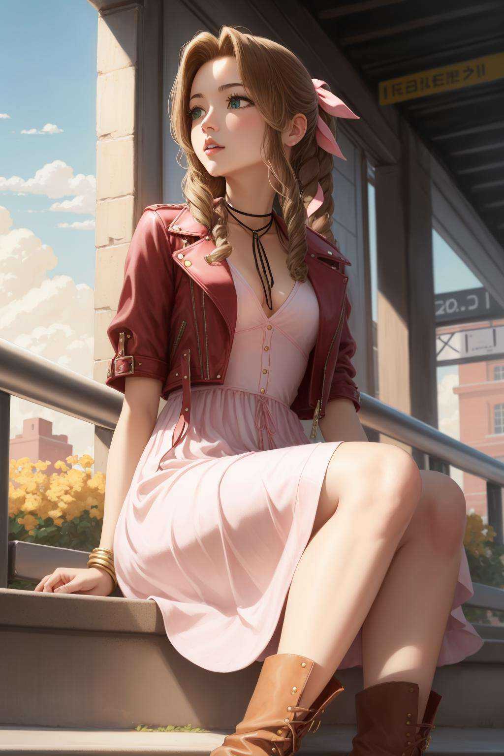 masterpiece,  best quality,  aerith gainsborough on Tensor.Art