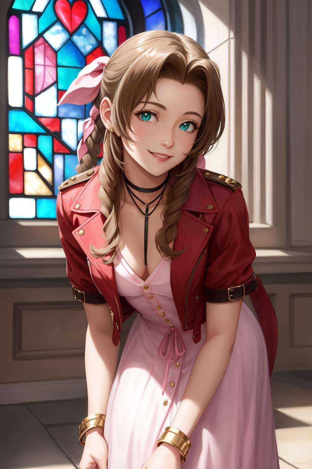masterpiece,  best quality,  aerith gainsborough on Tensor.Art