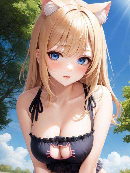 1girl,  solo,  cat lingerie on Tensor.Art