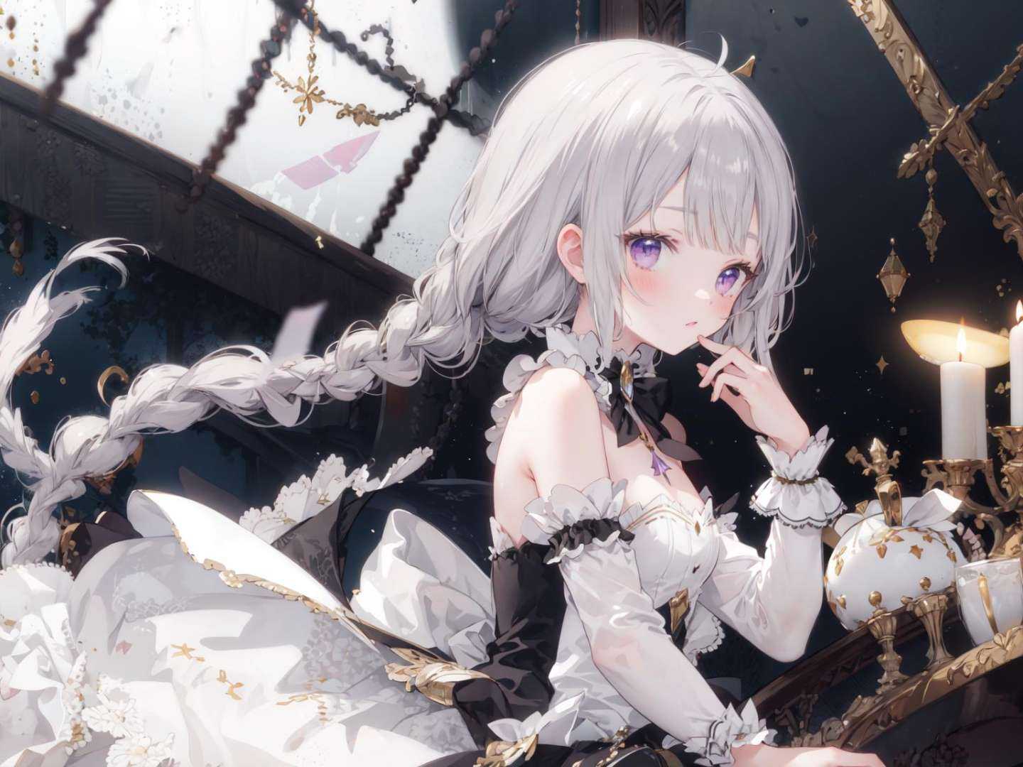 masterpiece, best quality,  upper body,  from side, (1girl),gilberta, gilberta(maid), full body, white pantyhose, <lora:gilberta:1>