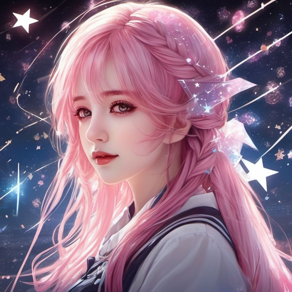 extremely detailed CG unity 8k wallpaper,masterpiece, best quality, ultra-detailed), (best illumination, best shadow, an extremely delicate and beautiful), dynamic angle, floating, finely detail, Depth of field (bloom), (shine), glinting stars, (painting), (sketch), huazi, anime, 2D, girl,braid, ahoge, pink hair,hide hand,1girl
