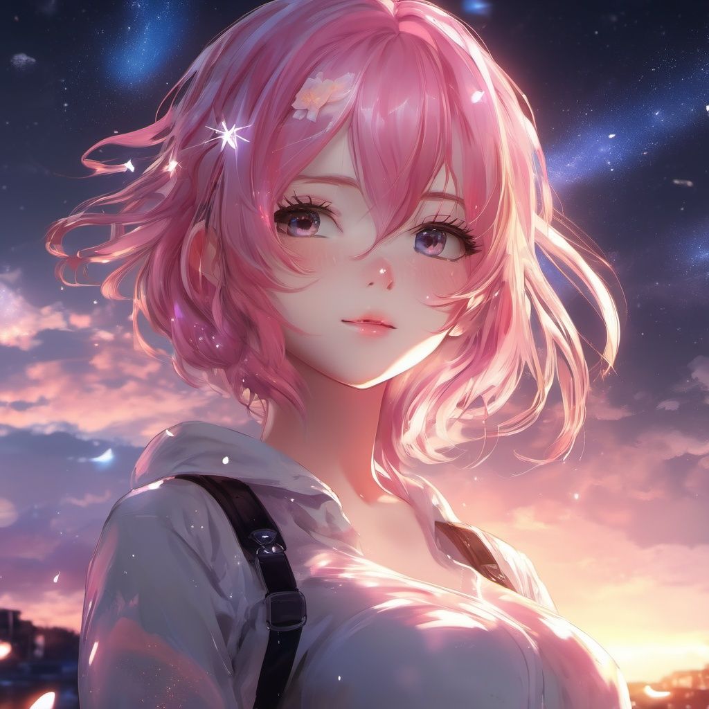 extremely detailed CG unity 8k wallpaper,masterpiece, best quality, ultra-detailed), (best illumination, best shadow, an extremely delicate and beautiful), dynamic angle, floating, finely detail, Depth of field (bloom), (shine), glinting stars, (painting), (sketch),masterpiece, best quality, huazi, anime, 2D, girl,braid, ahoge, pink hair,hide hand