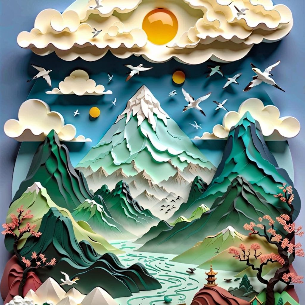 Masterpiece,bestquality,highdefinition,huadan,fudiaoxy,jewelry, no humans, weapon, bird, hat, cloud, necklace, scales, bubble blowing, rock, sky, lightning
