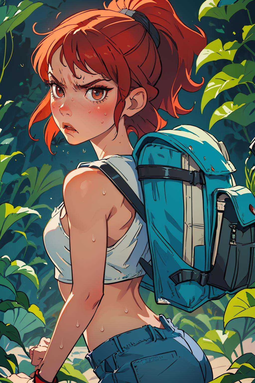 1girl,  jungle,  crop top on Tensor.Art