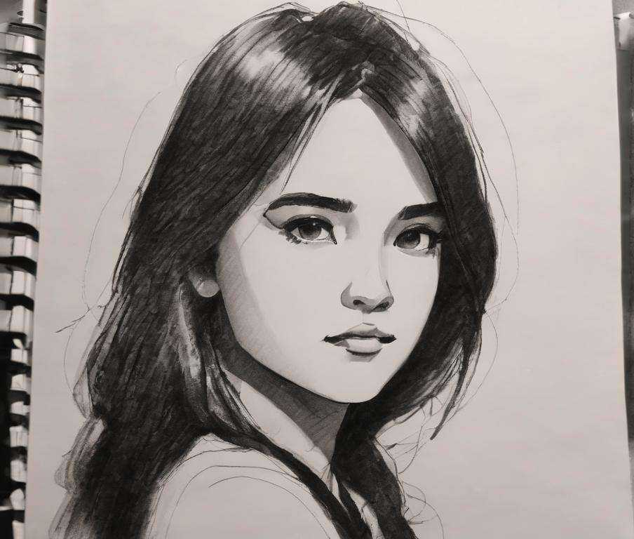 1girl, sketch