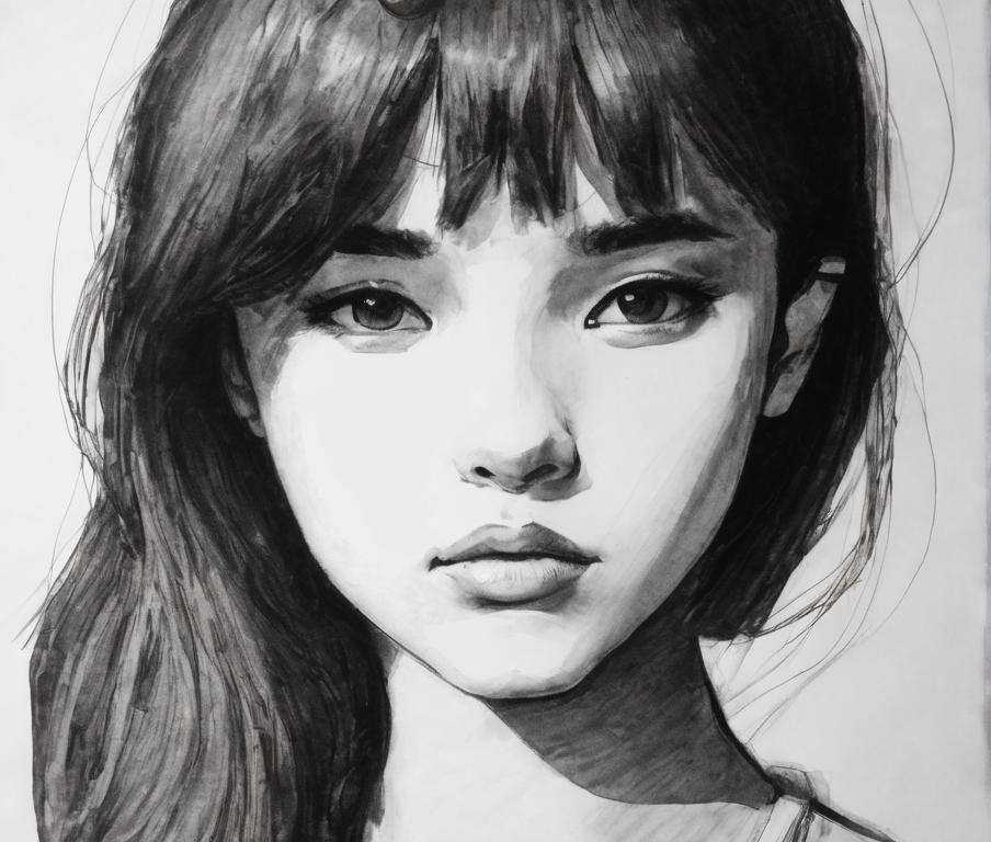1girl, sketch