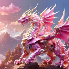 1dragon,pink mecha