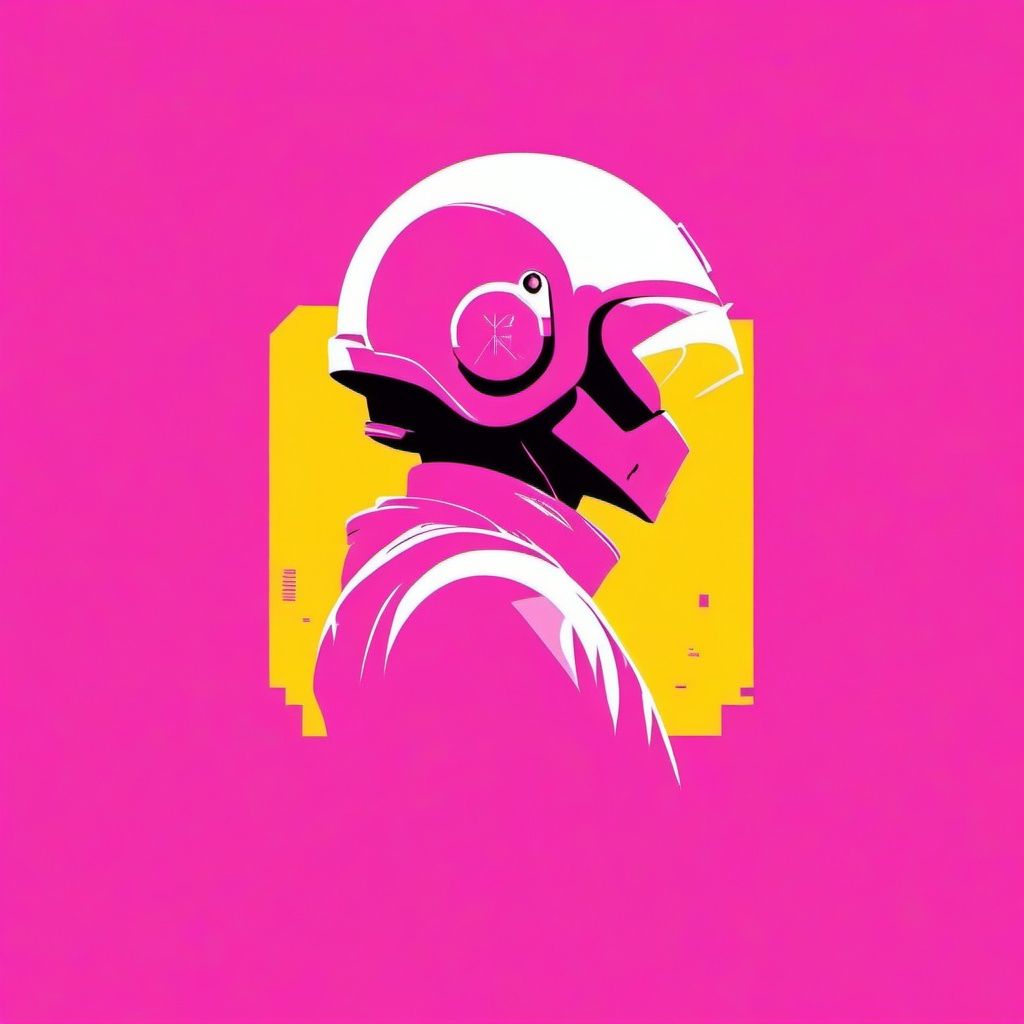 minimalism,simple pink and yellow background,Future City, science fiction, 1boy, helmet, science fiction, magic, 