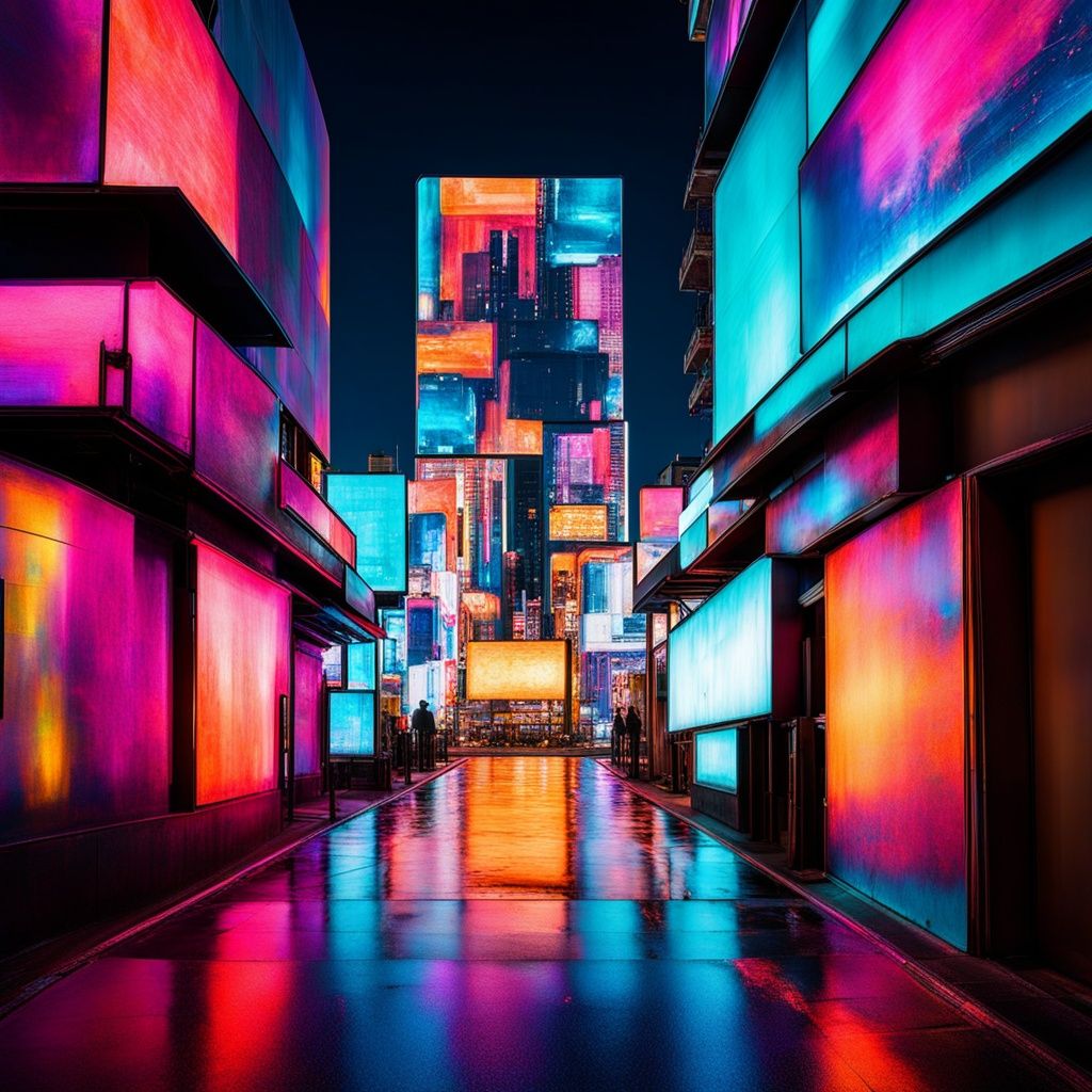 xs-4d-space, cyberpunk, cityscape, city street,  outdoors,  colorful, photography,