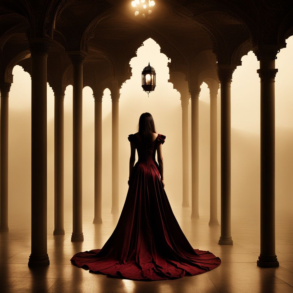 xs-4d-space,dark fantasy,  tower, fashion photography, 1girl,