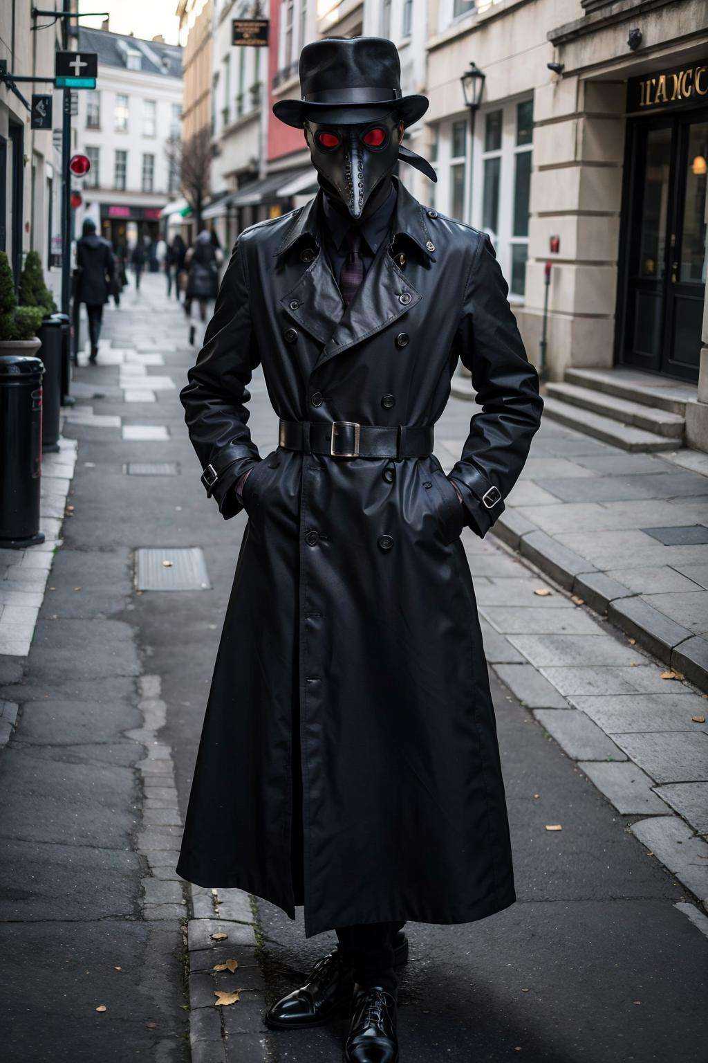 black_coat,  black_footwear,  black_headwear on Tensor.Art
