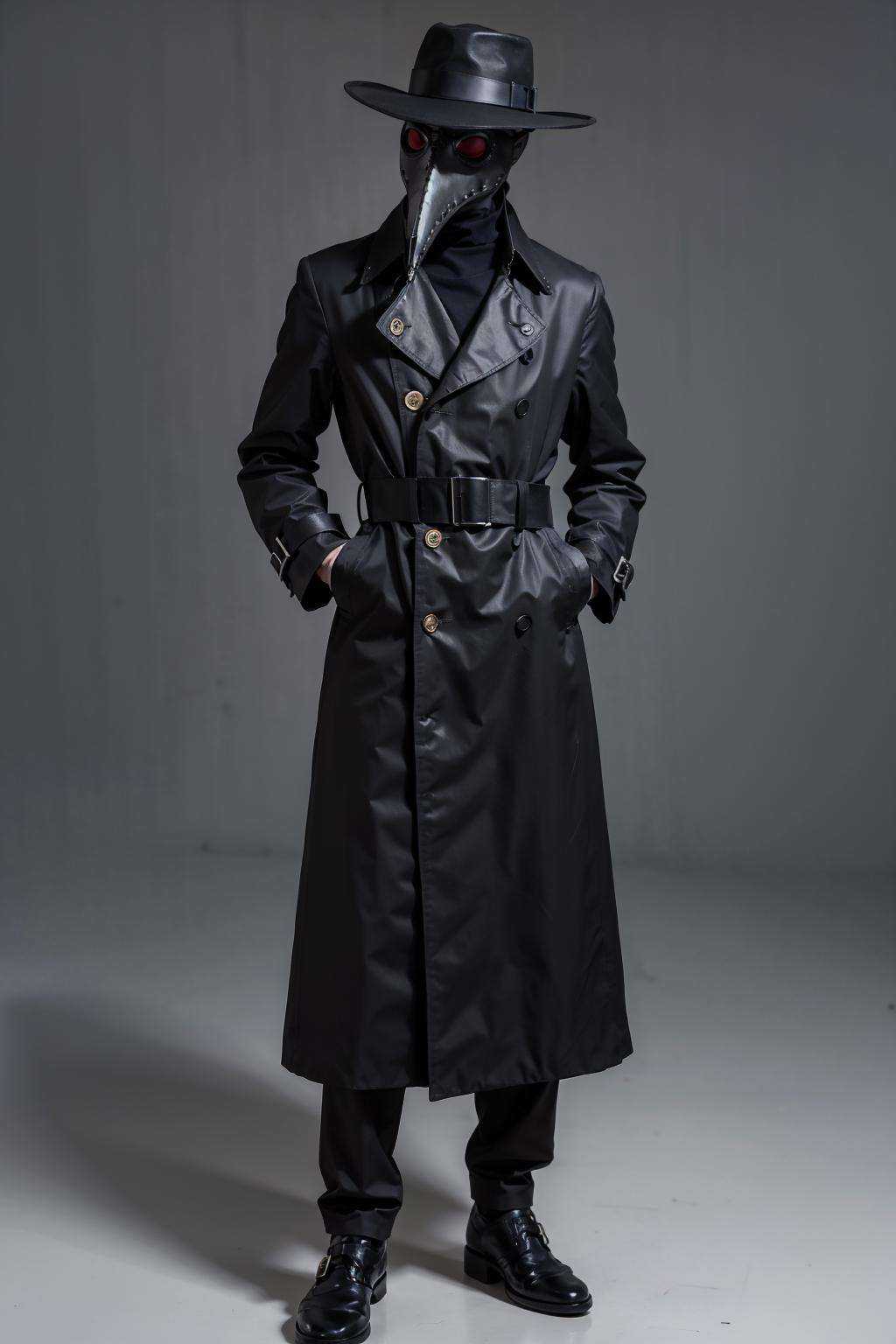 black_coat,  black_footwear,  black_headwear on Tensor.Art